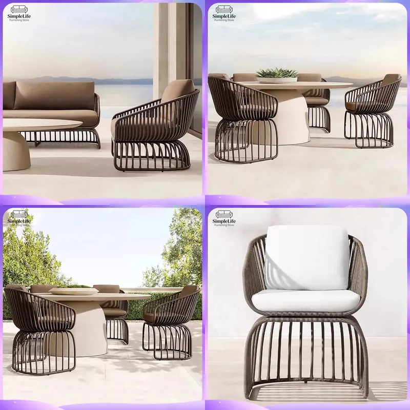 Rattan Lounge Set - Conjunto de Sofá de Ratán para