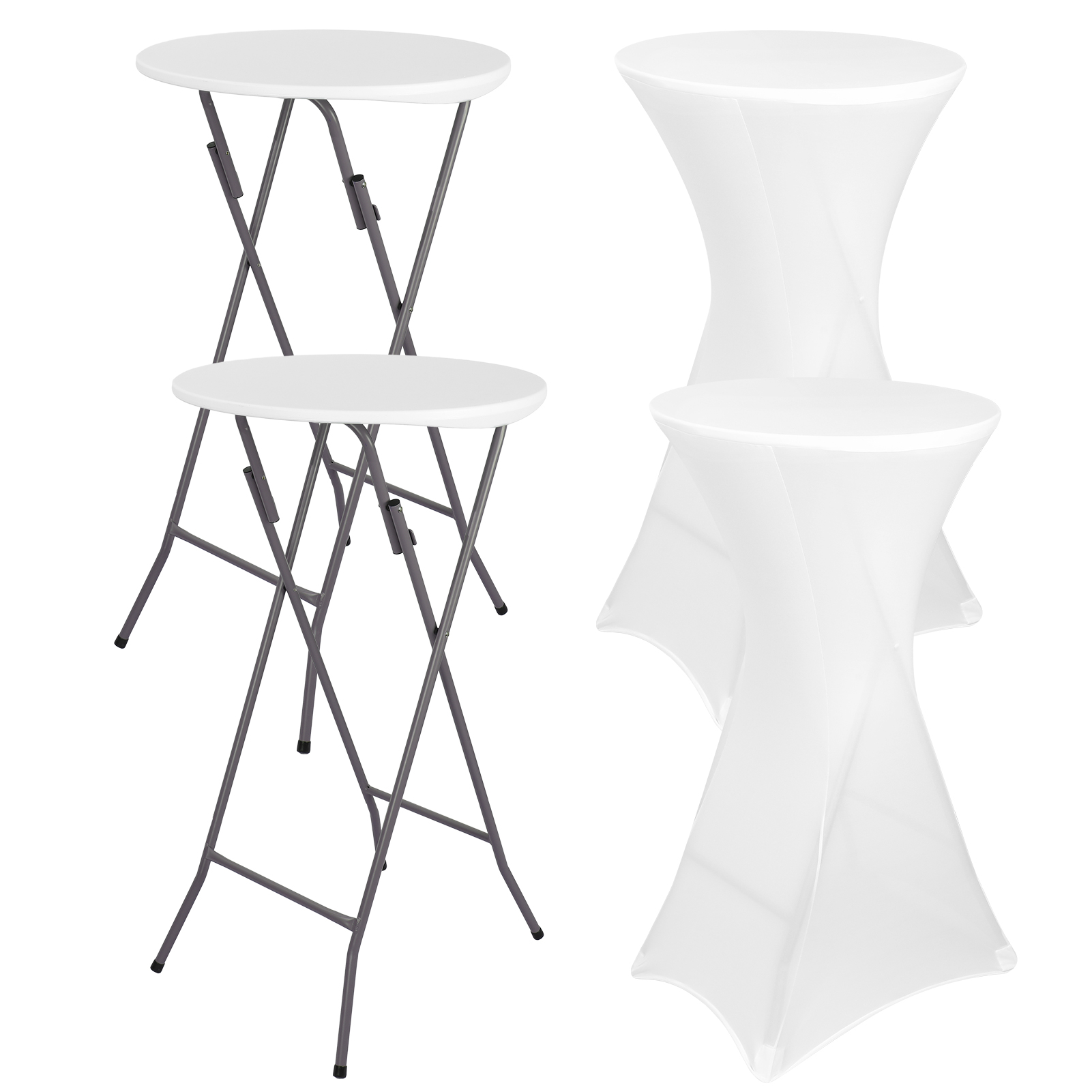 Outdoor Furniture Legs - Juego de 2 mesas altas de
