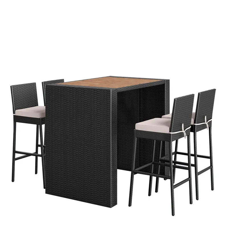 Rattan Lounge Set - Conjunto de Mesa y Sillas de