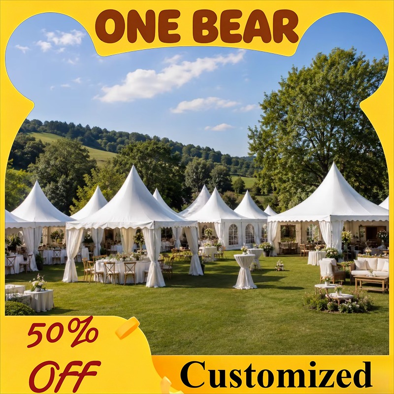 Outdoor Furniture Legs - Carpa Pagoda Blanca Personalizable con Techo
