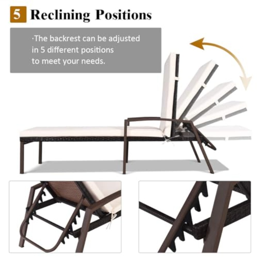 Conjunto de sillones reclinabl - Rattan Lounge Set reseña y precio
