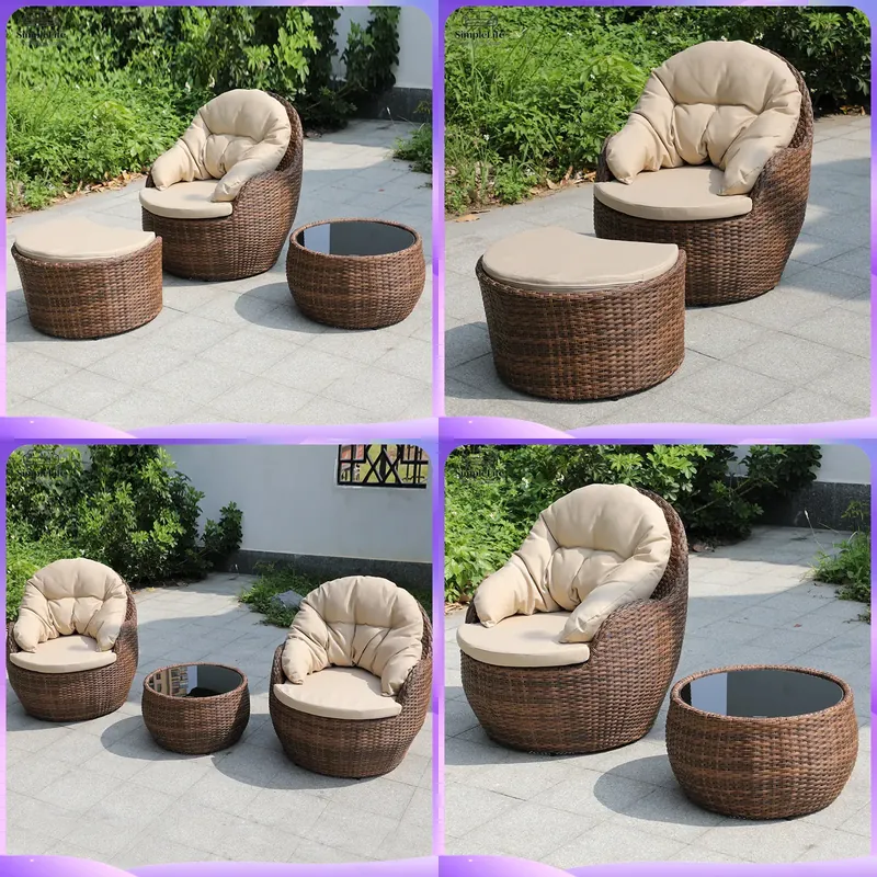 Conjunto de Sofá de Mimbre par - Rattan Lounge Set reseña y precio