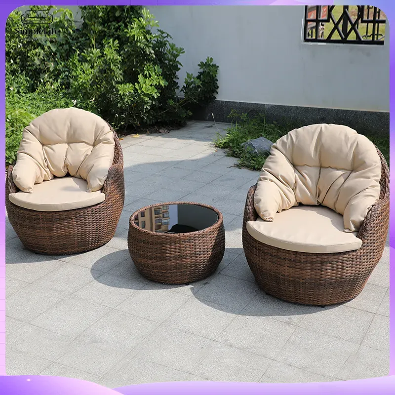 Conjunto de Sofá de Mimbre par - Rattan Lounge Set reseña y precio