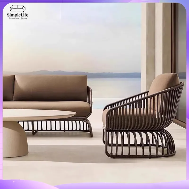 Conjunto de Sofá de Ratán para - Rattan Lounge Set reseña y precio
