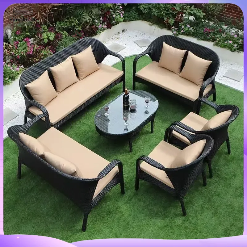 Conjunto de Sofás de Mimbre pa - Rattan Lounge Set reseña y precio