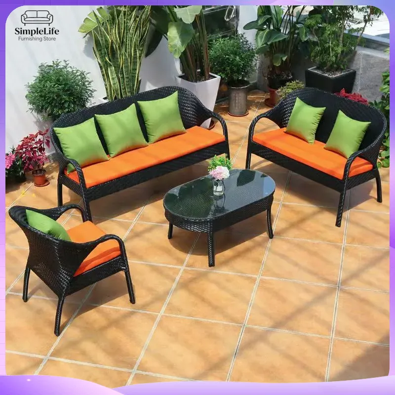 Conjunto de Sofás de Mimbre pa - Rattan Lounge Set reseña y precio