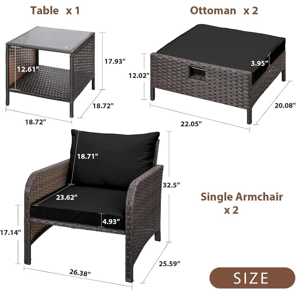 Muebles de Balcón, Conjunto de - Rattan Lounge Set reseña y precio