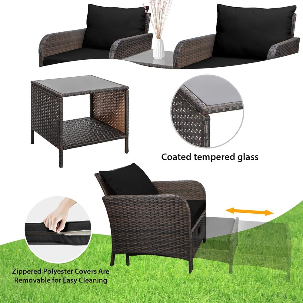 Muebles de Balcón, Conjunto de - Rattan Lounge Set reseña y precio