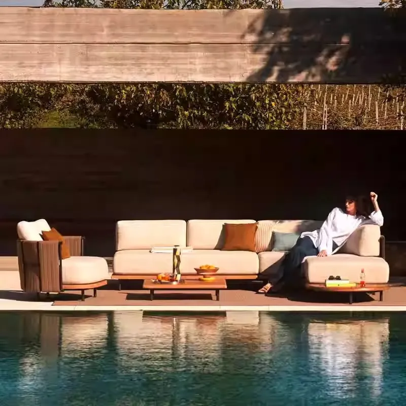 Sofá nórdico de ratán para ext - Outdoor Furniture Design reseña y precio