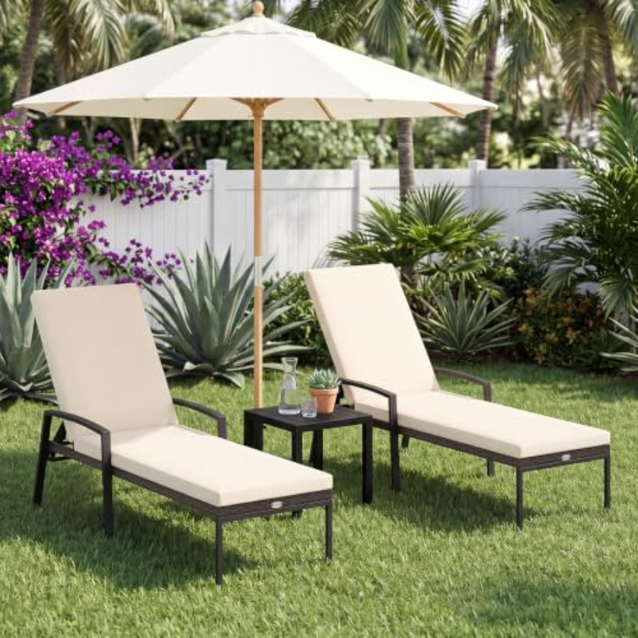 Conjunto de muebles de patio p - Rattan Lounge Set reseña y precio