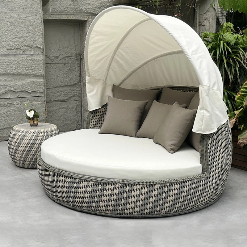 Sofá Cama Redondo de Mimbre An - Rattan Lounge Set reseña y precio