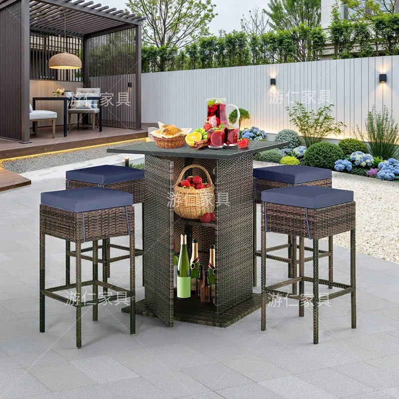 Conjunto de Mesa y Sillas de B - Rattan Lounge Set reseña y precio