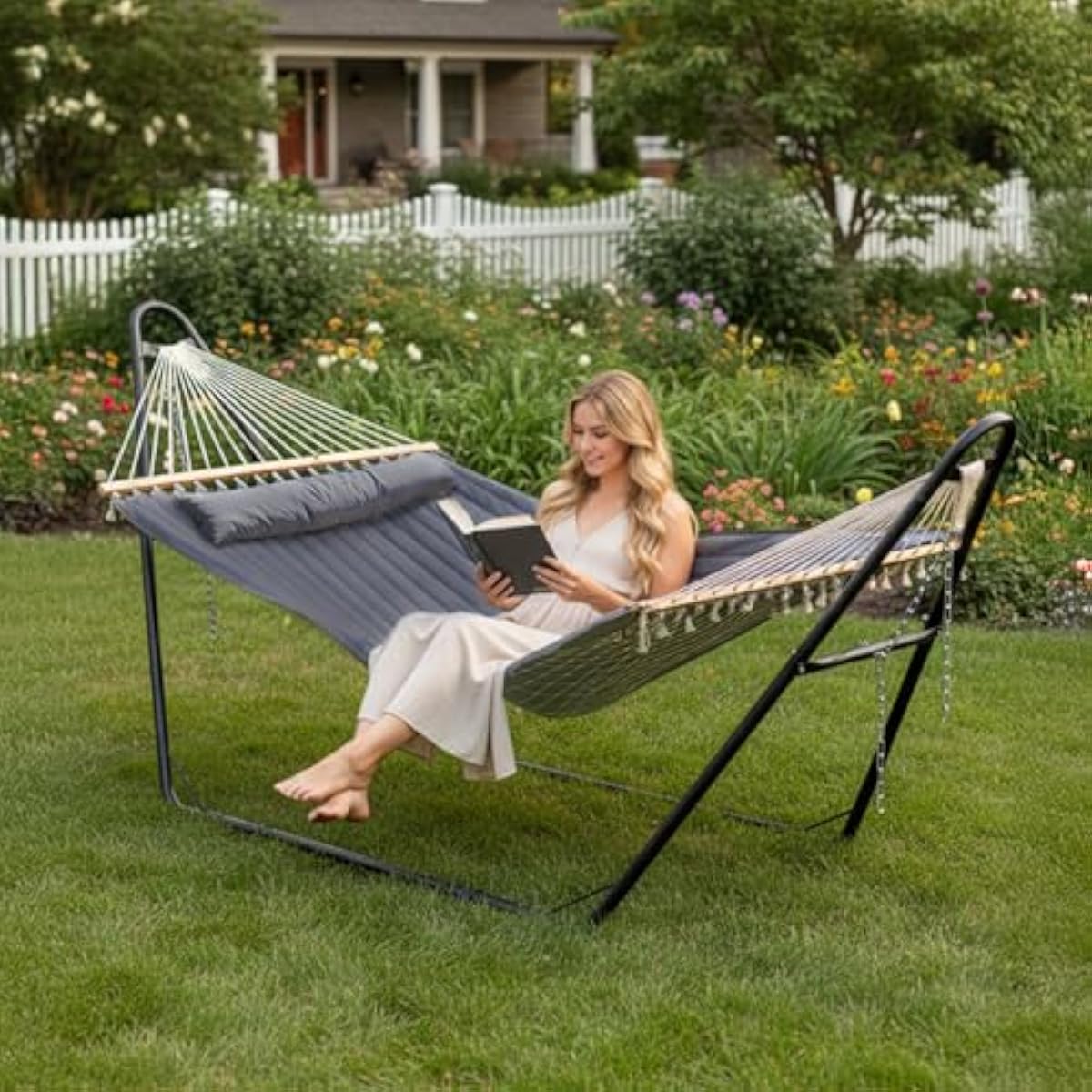 Hamaca doble de alta resistenc - Hammock With Stand reseña y precio
