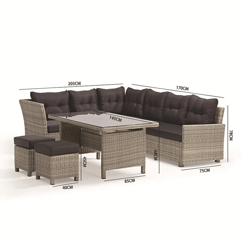 Conjunto de Sofás de Mimbre Si - Rattan Lounge Set reseña y precio