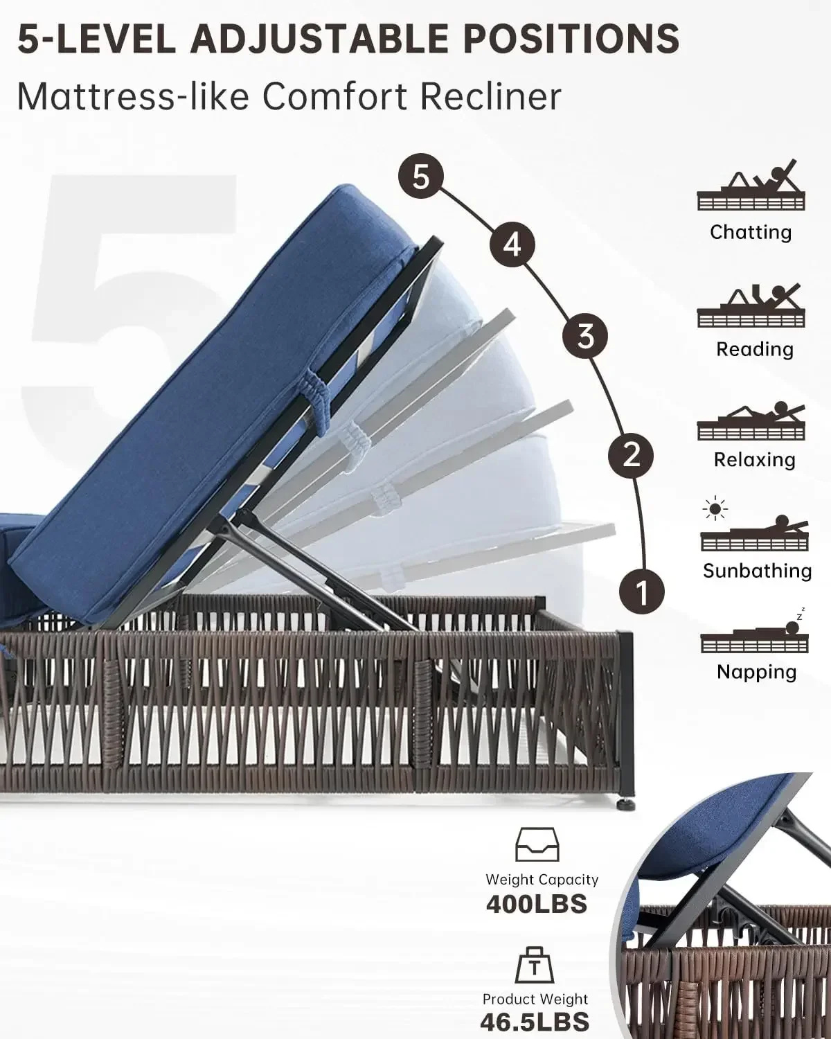 Sillón Reclinable de Lujo para - Rattan Lounge Set reseña y precio