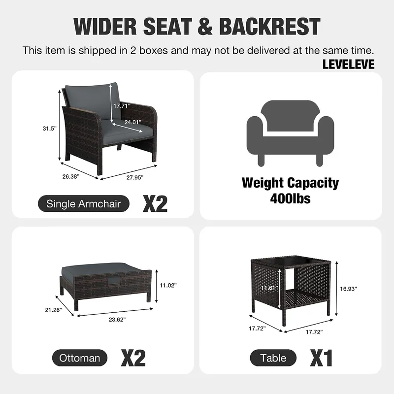 Conjunto de Muebles de Patio d - Rattan Lounge Set reseña y precio