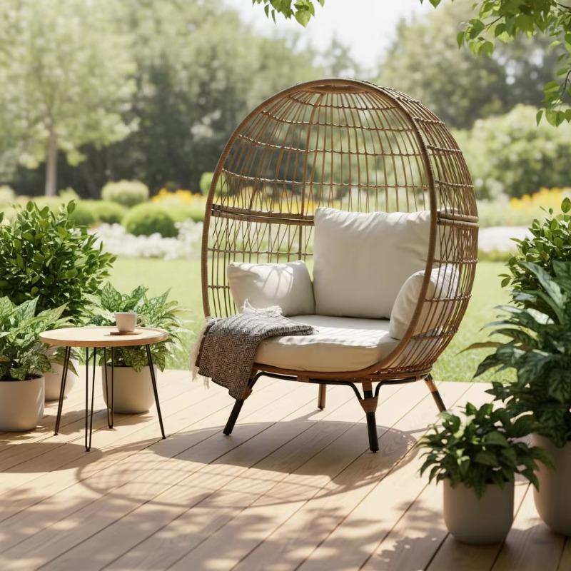 Silla huevo de mimbre de alta  - Outdoor Furniture Quality reseña y precio