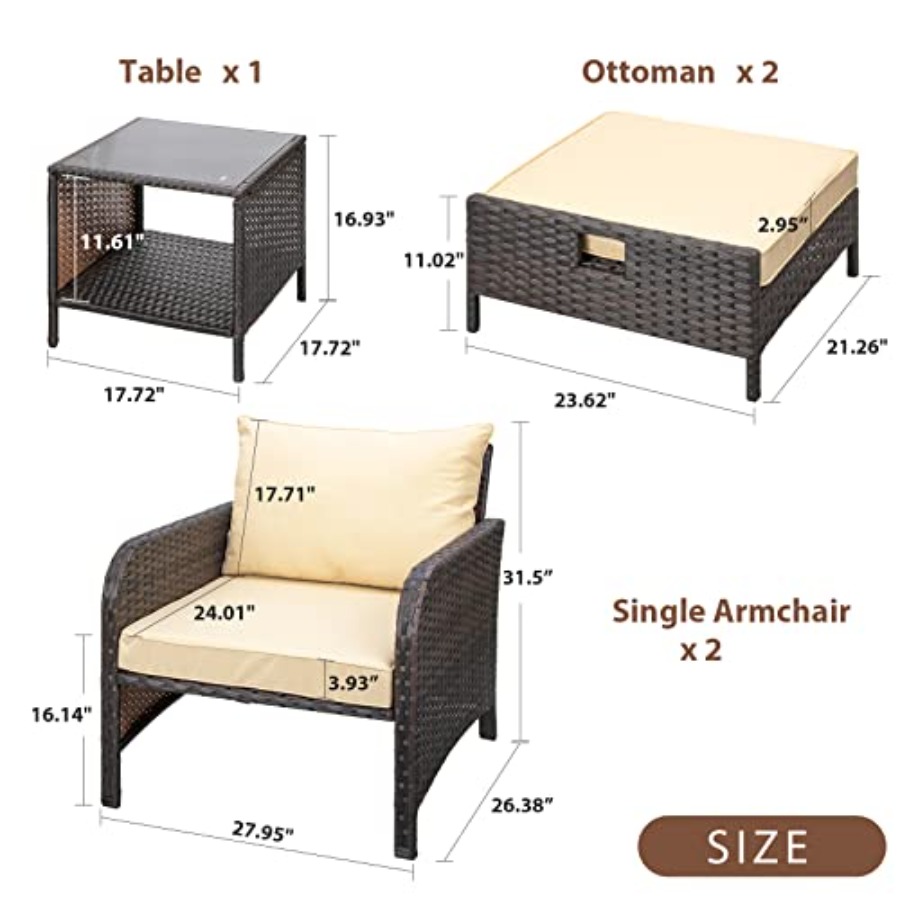 Muebles de Balcón, Conjunto de - Rattan Lounge Set reseña y precio