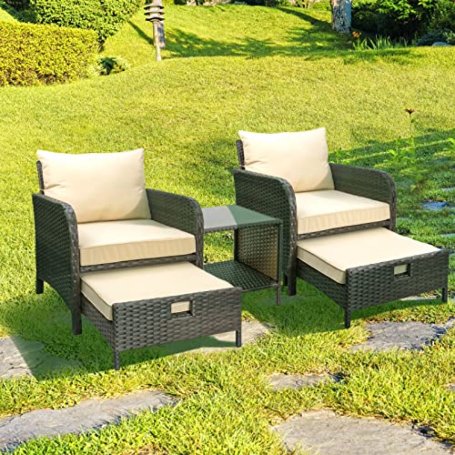 Muebles de Balcón, Conjunto de - Rattan Lounge Set reseña y precio